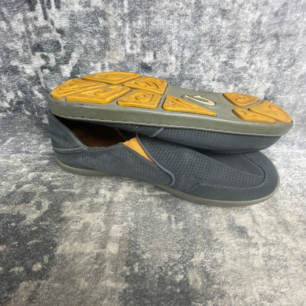 OluKai Mens 11 Nohea Mesh Slip On Shoes Gray Casual Loafers 10188-4242